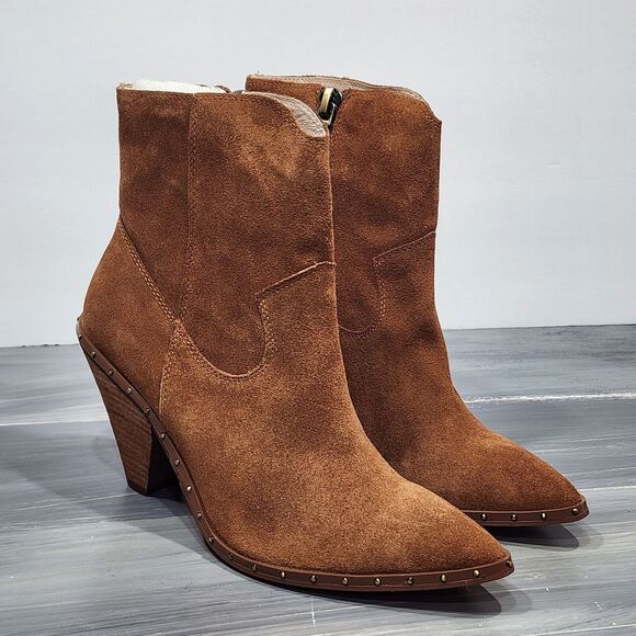 Chinese Laundry Ramble Boots Size 10 M Rusty Brown Suede Pointed Toes Western - Picture 1 of 15